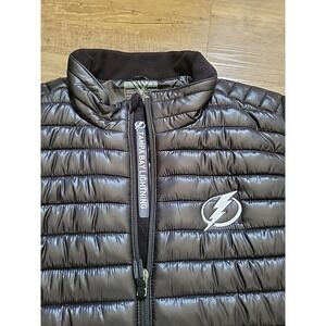 Levelwear Vest Mens L Tampa Bay Lightning Quilted Puffer Black Logo Full Zip